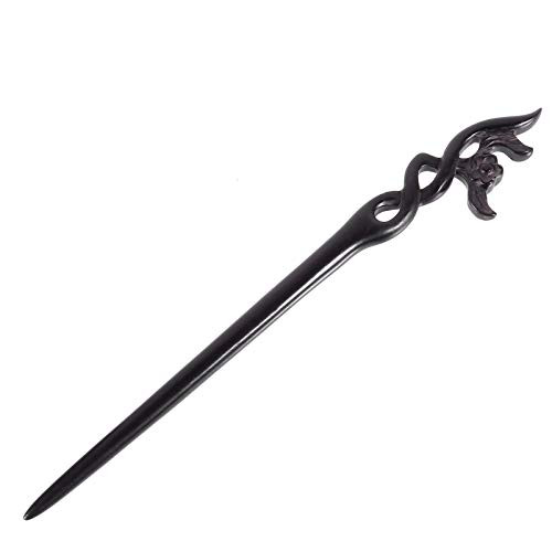 Lurrose Vintage Wood Hair Sticks Minimalist Handmade Chinese Japanese Hair Pins Picks Long Fork Pen Hairpins Sticks Clips Barrettes for Women Girls Hair DIY Accessory