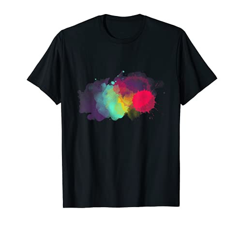 Dirty Paint Splatter Rainbow Abstract For Artist Painter T-Shirt