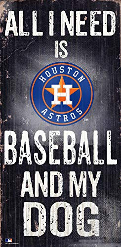MLB Houston Astros Unisex Houston Astros Baseball and My Dog Sign Team Color 6 x 12