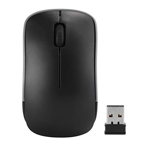 Junluck 2.4 Ghz Wireless Mouse 3 Button Optical Mouse USB Rechargeable Ergonomic Mouse Portable Mini Mouse Gaming Mouse Computer Mice for Notebook PC Laptop - Plug and Play-Black-
