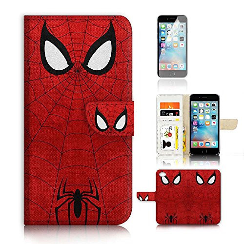 ( For iPhone 6 Plus 5.5' / iPhone 6S Plus 5.5') Flip Wallet Case Cover and Screen Protector Bundle A20073 Spiderman Super Hero