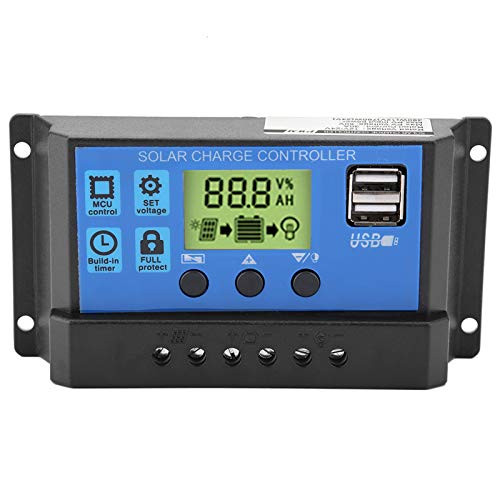 Solar Charge ControllerPWM 12V 24V Dual USB Solar Panel Charge Controller Regulator LCD Display 10-20-30A-YJSS-30A-
