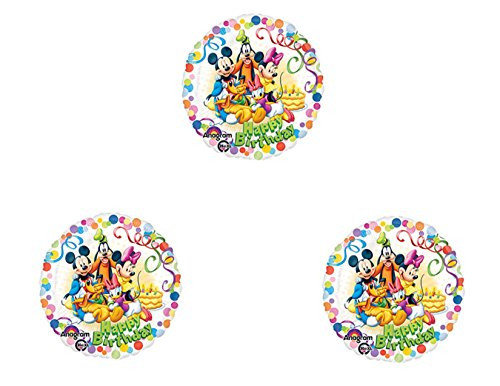 Set of 3 Mickey Mouse Clubhouse Happy Birthday Party Balloons Decorations Supplies Minnie Goofy