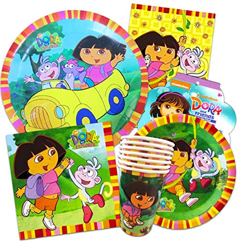 Dora the Explorer Party Supplies Ultimate Set ~ Birthday Party Decorations, Party Favors, Plates, Cups, Napkins and More (Dora Party Supplies)