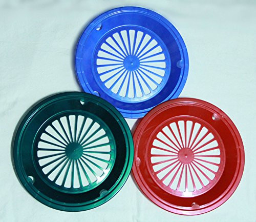 6 Green red and blue paper plate holders picnic BBQ parties  and  camping