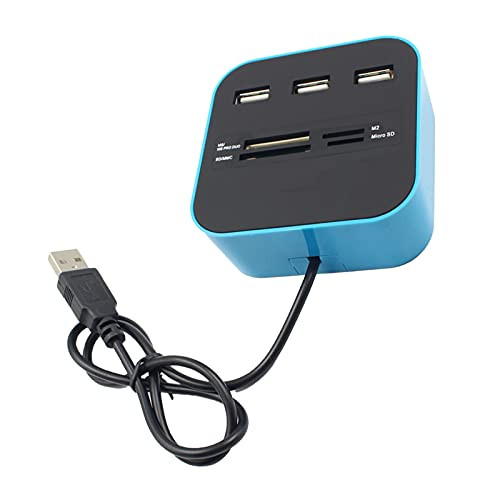 Nicoone USB 2.0 Splitter with 3 USB Port Card Reader Portable USB Adapter for Windows 98 Windows 98SE