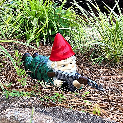 Funny Army Garden Gnome Statue Resin Desktop Lawn Ornament Figure Sculpture Indoor Outdoor Home Yard Decor Lawn Patio Yard Combat Garden Gnome Resin Cartoon Sculpture Ornament Outdoor Statues -C- Funny Army Garden Gnome Statue Resin Desktop Lawn Ornament Figure Sculpture Indoor Outdoor Home Yard Decor Lawn Patio Yard Combat Garden Gnome Resin Cartoon Sculpture Ornament Outdoor Statues -C-