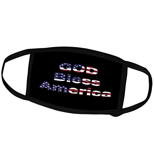 3dRose Face Mask Large USA Typography-God Bless America-Patriotic-Black 3dRose Face Mask Large USA Typography-God Bless America-Patriotic-Black