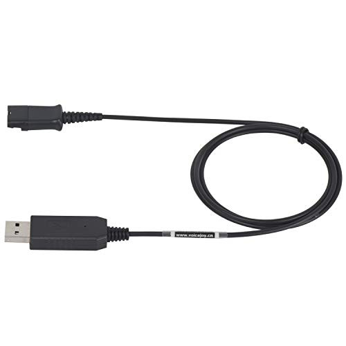 Call Center Headset Quick Disconnect QD Cable to USB Plug Adapter Compatible with Plantronics Headset QD Connector Plug to Any Computer Laptop VOIP Softphone