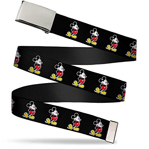 Buckle-Down boys Buckle-down Web Mickey Mouse 1.0" Belt Classic Mickey Mouse Pose Black 1.0 Wide - Fits up to Kids Size 20 US