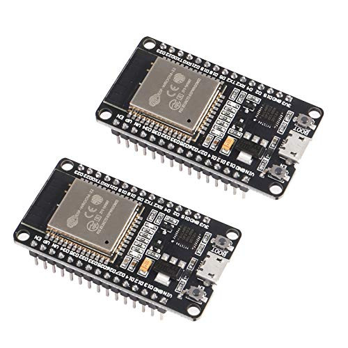 Aokin for ESP32 ESP-WROOM-32 Development Board 2.4 GHz WiFi and Bluetooth Dual Cores Microcontroller ESP-WROOM-32 Chip for Arduino NodeMCU 2 Pcs