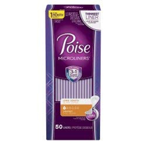 Poise Microliners Bladder Control Pad 6.9 Inch Length Light Absorbency Absorb-Loc One Size Fits Most Female Disposable 48288 - Pack of 50
