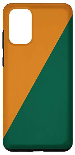 Galaxy S20 plus Orange Green Geometric Diagonal Shape Abstract Gift Case