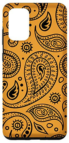 Galaxy S20 plus Orange and Black Paisley Pattern Bandana Case