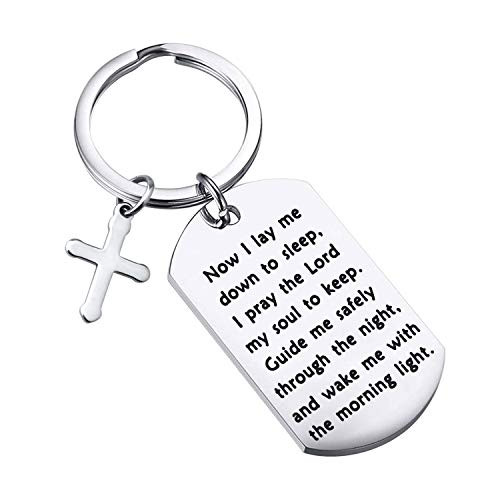 MYOSPARK Bedtime Prayer Keychain Now I Lay Me Down To Sleep Cross Religious Jewelry Christian Gift -Bedtime Prayer Keychain- MYOSPARK Bedtime Prayer Keychain Now I Lay Me Down To Sleep Cross Religious Jewelry Christian Gift -Bedtime Prayer Keychain-