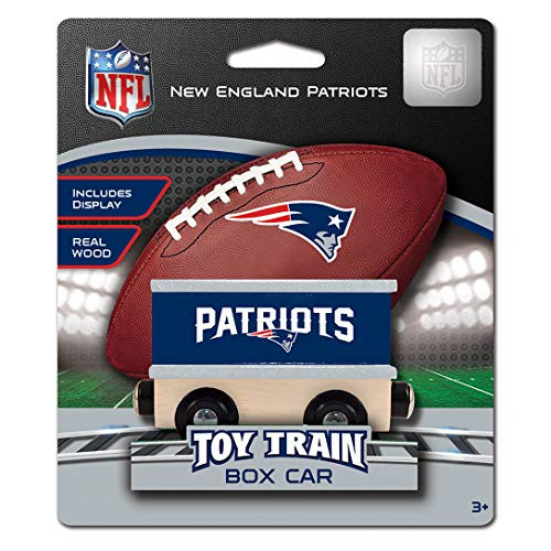 MasterPieces NFL New England Patriots Real Wood Toy Train Boxcar 6.5" x 5.5" x 2"