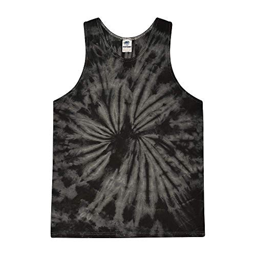 Colortone Tie Dye Tank Top MD Spider Black