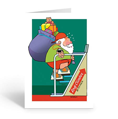 Excercise Christmas Cards - 18 Funny Workout Cards  and  Envelopes - Gym Stairmaster