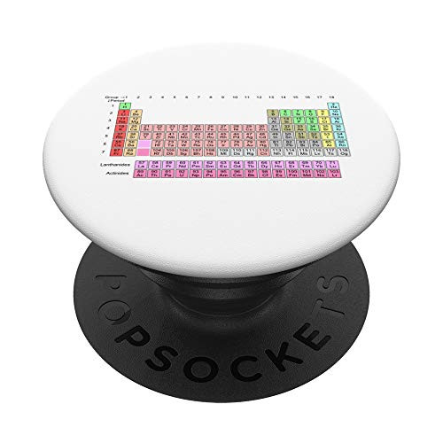 Scientific Periodic Table Elements  and  Chemistry White PopSockets PopGrip- Swappable Grip for Phones  and  Tablets