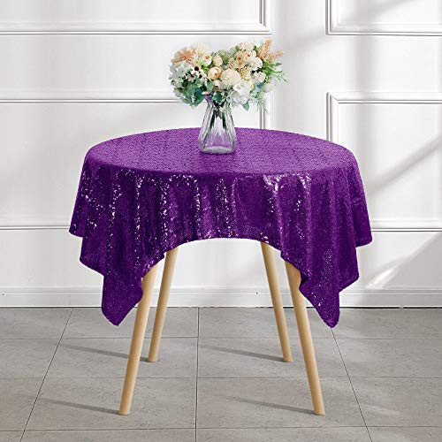 50"x50" Purple Sequin Tablecloth Square Glitter Purple Table Cloths for Birthday Wedding Bridal Baby Shower Party Decorations 50"x50" Purple Sequin Tablecloth Square Glitter Purple Table Cloths for Birthday Wedding Bridal Baby Shower Party Decorations