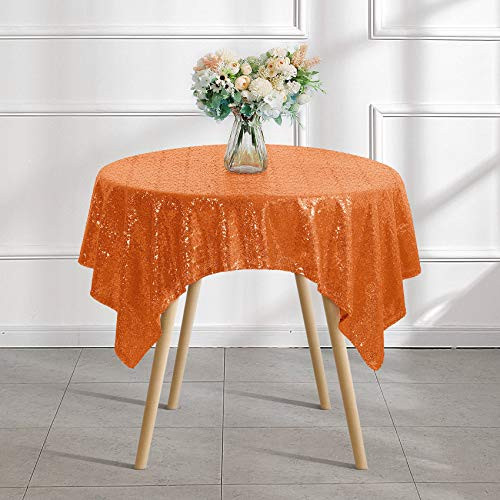 50"x50" Orange Sequin Tablecloth Square Glitter Orange Table Cloths for Birthday Wedding Bridal Baby Shower Party Decorations 50"x50" Orange Sequin Tablecloth Square Glitter Orange Table Cloths for Birthday Wedding Bridal Baby Shower Party Decorations