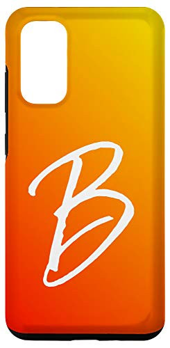 Galaxy S20 Orange Sunset Initial B Phone Case Yellow Sunrise Letter B Case