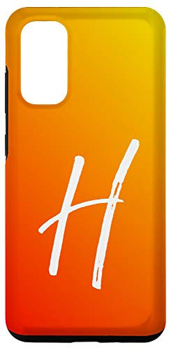Galaxy S20 Orange Sunset Initial H Phone Case Yellow Sunrise Letter H Case
