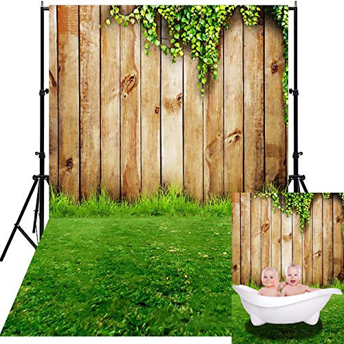 iProtech 5x7ft Vinyl Brown Wood with Green Grass Floor Photography Backdrop Newborn Baby Shower Photographer Background Cloths Kids 1st Birthday Photoshoot Cake Smash Photo Booth Props-Brown Wood- iProtech 5x7ft Vinyl Brown Wood with Green Grass Floor Photography Backdrop Newborn Baby Shower Photographer Background Cloths Kids 1st Birthday Photoshoot Cake Smash Photo Booth Props-Brown Wood-
