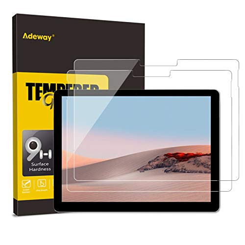 -2 Pack- Adeway Microsoft Surface Go 1-2 Screen Protector Tempered Glass-Ultra Sensitive-Lifetime Replacement-Bubble Free Compatible for Surface Go