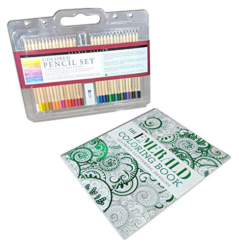 Studio Series Colored Pencil Set (Set of 30) (Multilingual Edition) Bundle with The Emerald Coloring Book (2 Items)