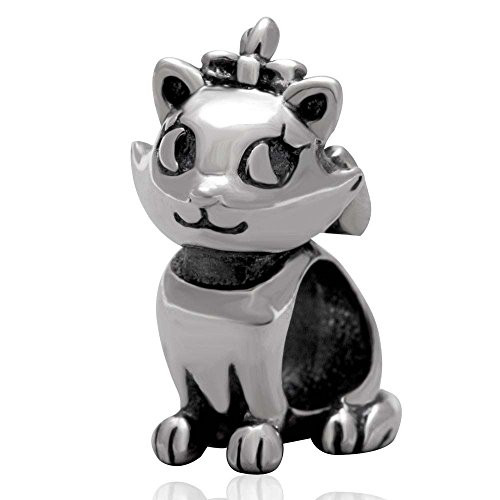 Queen Cat Charms 925 Sterling Silver Animal Charm for for DIY Charms Bracelet