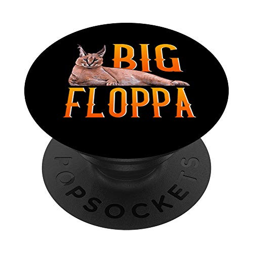 Big Floppa Meme Cute Caracal Cat PopSockets PopGrip- Swappable Grip for Phones  and  Tablets