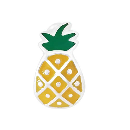 FAEFASH Spacer Charm Rubber Stopper Spacer Bead 925 Sterling Silver Clip Charm fit Pandora Style Charm Bracelets -Yellow Pineapple Spacer Charm- FAEFASH Spacer Charm Rubber Stopper Spacer Bead 925 Sterling Silver Clip Charm fit Pandora Style Charm Bracelets -Yellow Pineapple Spacer Charm-