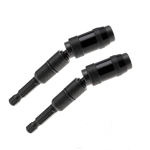 Magnetic Pivot Drill Bit Holder 2-Pcs 1-4" Quick Release Hex Pivoting Bit Holder with Ring Flexible Magnetic Screwdriver Bit Holder Magnetic Screwgun Bit Tip Holder