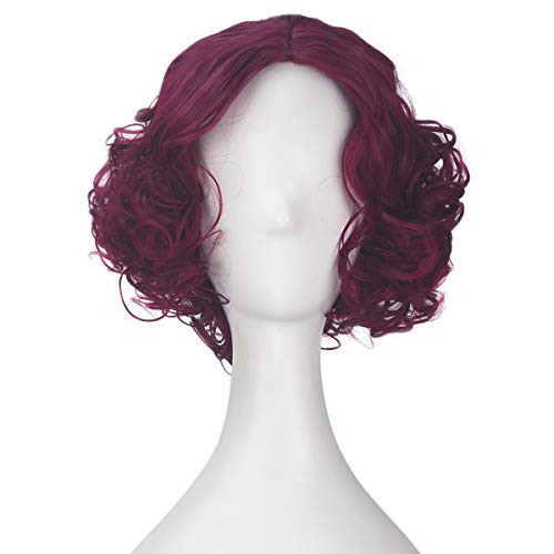 Miss U Hair Short Curly Wine Red Color Prestyled Clown Halloween Cosplay Costume Wig