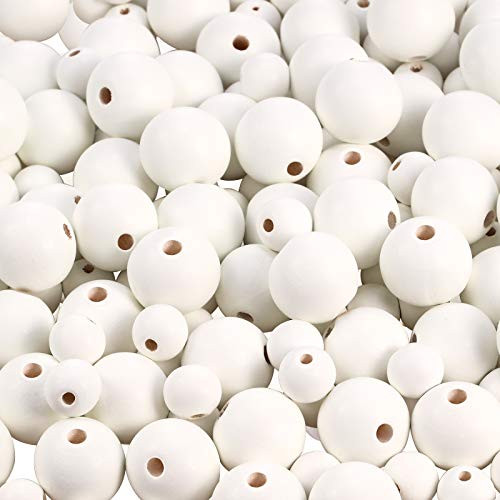 White Round Wooden Beads 12 mm and 20 mm Painted Loose Spacer Beads Smooth Wood Bead for Garland DIY Jewelry Making Necklace Bracelet Supplies -400 Pieces- White Round Wooden Beads 12 mm and 20 mm Painted Loose Spacer Beads Smooth Wood Bead for Garland DIY Jewelry Making Necklace Bracelet Supplies -400 Pieces-