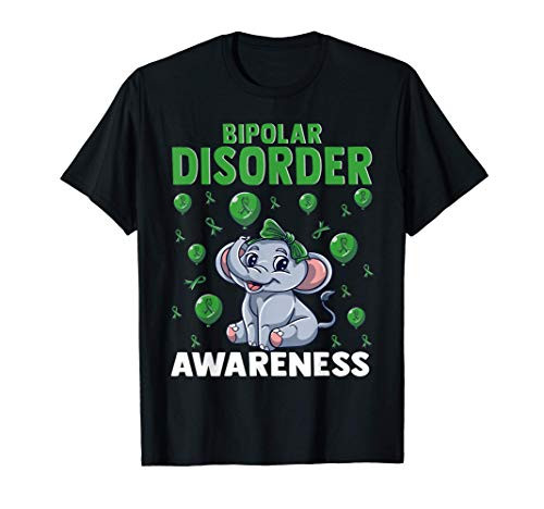 Bipolar Disorder Awareness manic depressive Related Green Ri T-Shirt