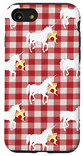 iPhone SE -2020- - 7 - 8 Unicorn Carrying Pizza Food Funny Tablecloth Scatter Case