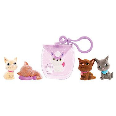 Kitty In My Pocket Kitties & Purple Clip On Pouch - 5 Kitties Included