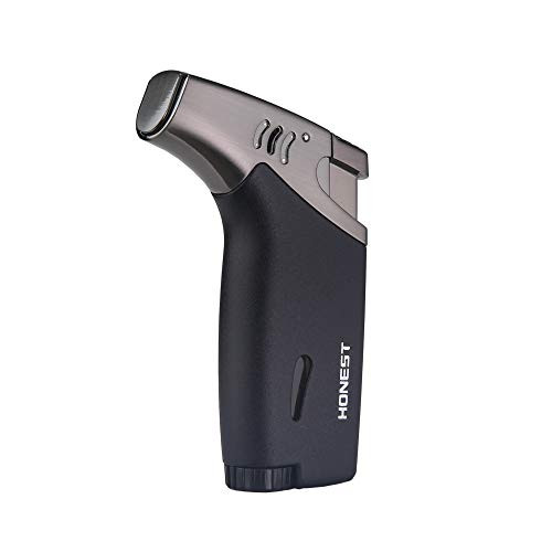 PROMISE Jet Torch Cigar Lighter Power Flame Adjustable Butane Refillable Cigar Lighter Outerdoor -ZW-Black-