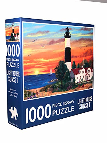 Page Publications Collection - Lighthouse Sunset - Jigsaw Puzzles 1000 Pieces for Adults - Games for Adults Teens and Kids