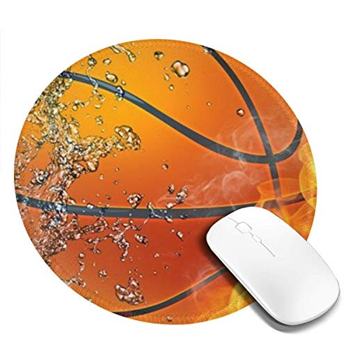Round Mouse Pad Mat Non-Slip Rubber Base Mousepad for Laptop Computer 7.9x7.9 inches -ice and fire-
