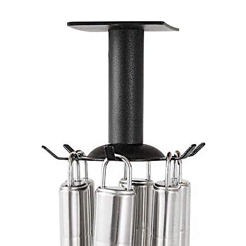 Kitchen Utensil Holder Top Mounted Rotatable Utensil Hangers Racks Space-Saving Organizer Kitchen Hooks Heavy Duty for Spatula Spoon Cutting Board Towel Cup Key Watch -8 Hooks-