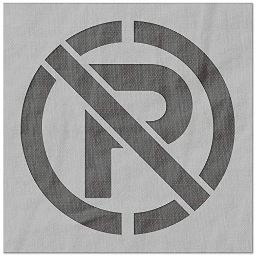 Stencil Stop No Parking Symbol Stencil - Reusable for DIY Projects Painting Drawing Crafts - 14 Mil Mylar Plastic -6 x 6 inches-