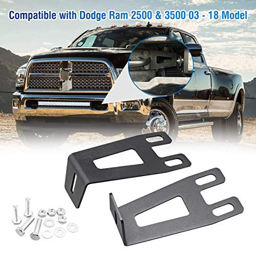 Lower Bumper Insert Mount Bracket 20 Inch -19'' to 21"- Straight LED Light Bar Bumper Recess Hidden Mount Bracket Front Bumper Hidden brackets Compatible with 2003-2018 Dodge Ram 2500  and  3500 Model