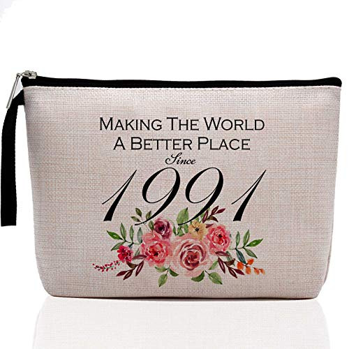 30th Birthday Gifts for Women-Making The World A Better Place Since 1991 30 Years Old Makeup Bag for Her Friend Mom Sister Wife Aunt Coworker Boss 30th Birthday Gifts for Women-Making The World A Better Place Since 1991 30 Years Old Makeup Bag for Her Friend Mom Sister Wife Aunt Coworker Boss