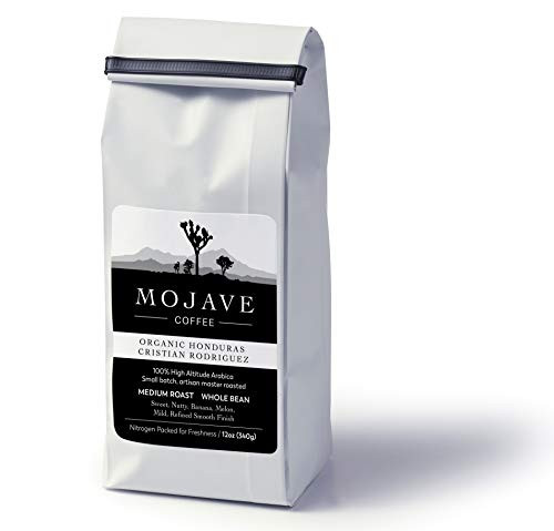 Mojave Coffee USDA Organic Honduras Cristian Rodriguez Farm, Single-Origin, Small-Batch, Fresh Roasted, 100% High-Altitude Premium Arabica, Medium Roast 12oz (Whole Bean)