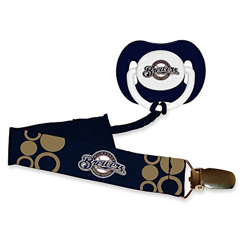 Baby Fanatic Pacifier with Clip - Milwaukee Brewers
