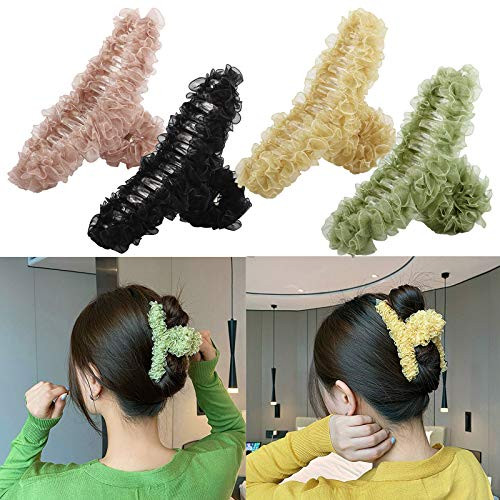 VinBee 4 PACK Large Hair Claw Clips Plastic Hair Catch Barrette Jaw Clamp for Women Half Bun Hairpins for Thick Hair -4.33 inch-