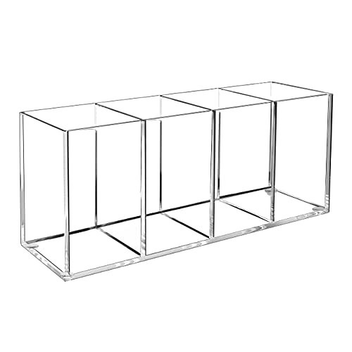 MaxGear Acrylic Pen Holder 4 Compartments Pencil Holder for Desk Pen Cup Pencil Cup Pen Cups Stationary Organizer for Desk Accessories Marker Holder Clear Makeup Brush Holder Pencil Organizer Pen Organizer for Office and Home MaxGear Acrylic Pen Holder 4 Compartments Pencil Holder for Desk Pen Cup Pencil Cup Pen Cups Stationary Organizer for Desk Accessories Marker Holder Clear Makeup Brush Holder Pencil Organizer Pen Organizer for Office and Home